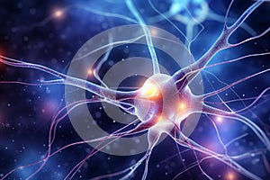active nerve cells.Human brain stimulation or activity with neuron