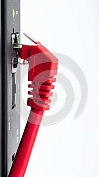 Active Network Connection with Red Ethernet Cable