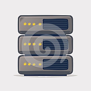 Active Network Server Rack Illustration