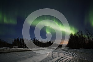 Active northern lights display in Alaska