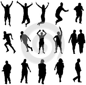 Active people silhouette