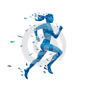 Active running woman vector illustration. Energy jogging design