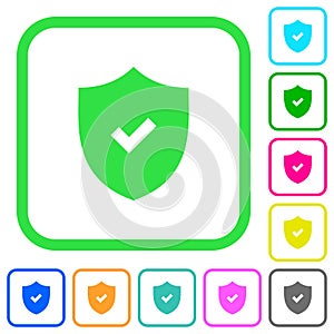 Active security vivid colored flat icons icons