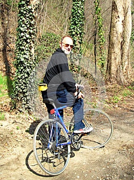 Active senior on bike