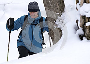 Active Senior Man Outdoors in Winter