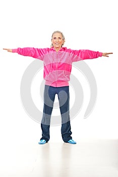 Active senior woman doing sport