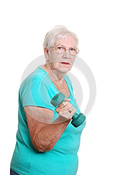 Active Senior woman exercising