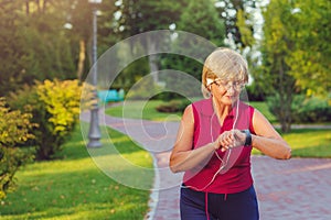 Active senior woman running