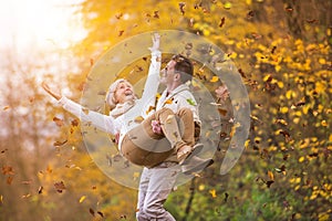 Active seniors having fun in nature