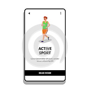 Active Sport Athlete Man Jogging Or Running Vector