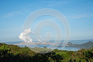 An active Taal volcano in Tagaytay Philippines