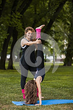 Active teenage sport. Stretching exercise