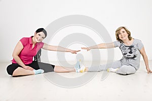 Active two women training