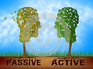 Active Versus Passive Heads Represent Proactive Strategy 3d Illustration