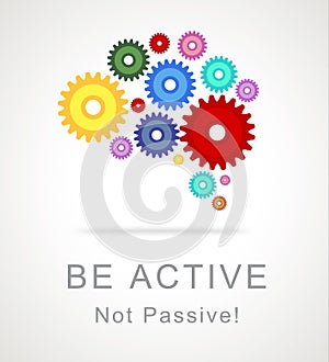 Active Versus Passive Icons Represent Proactive Strategy 3d Illustration