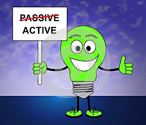 Active Versus Passive Man Represents Proactive Strategy 3d Illustration