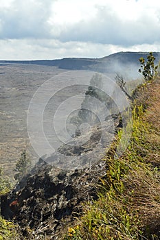 Active Volcano Emitting Smoke.