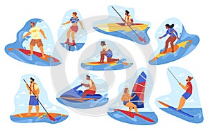 Active water recreation or sport, vector clipart