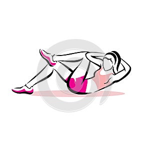 Active woman doing fitness symbol photo