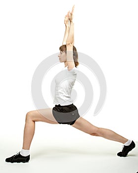 Active woman doing sport exercises