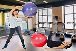 Active Woman Exercising in Indoor Sports Venue