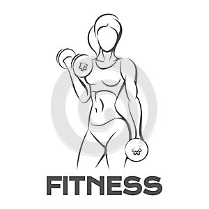 Active Woman Fitness Emblem Sport concept Design Template