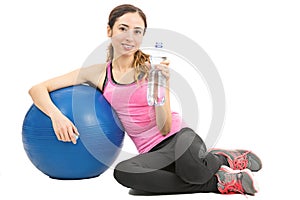 Active woman taking a break during pilates
