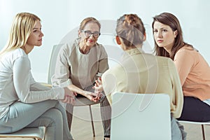 Active women on meeting