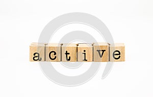 Active wording isolate on white background