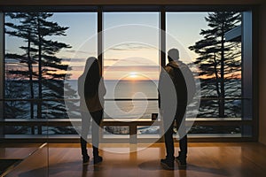 Active young couple installing a sleek and secure bicycle rack in their modern urban apartment