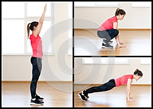 Active young woman exercising