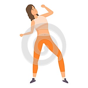 Active zumba dancer icon cartoon vector. Loss weight