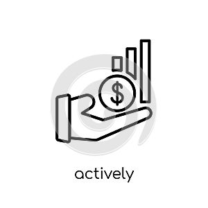 actively managed funds icon. Trendy modern flat linear vector ac