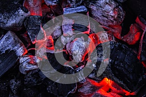 The texture of the coal fire.