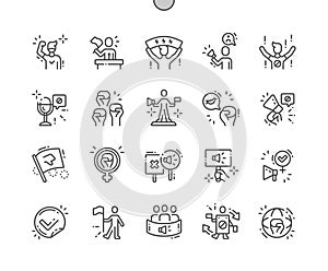 Activist Well-crafted Pixel Perfect Vector Thin Line Icons