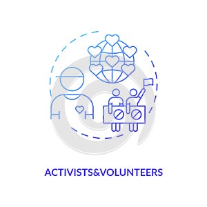 Activists and volunteers concept icon