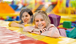 Activities at colorful playground park