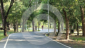 Activities or exercise in the public park.