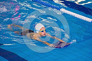 Activities on the pool children swimming fitness, competition