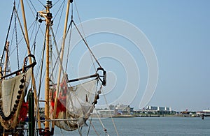 Activity in the harbor of Lauwersoog