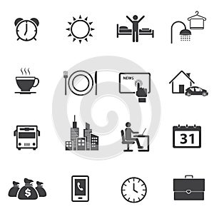 Activity Daily Routine icons set