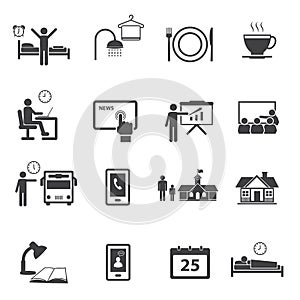 Activity Daily Routine icons set