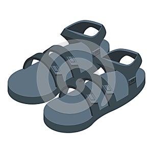 Activity sandals icon, isometric style photo