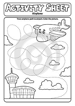 Activity sheet airplane theme 1