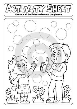Activity sheet children with bubble kit