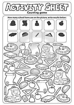 Activity sheet counting game topic 1