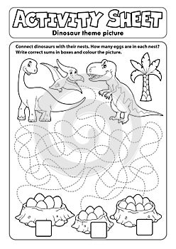 Activity sheet dinosaur theme 1