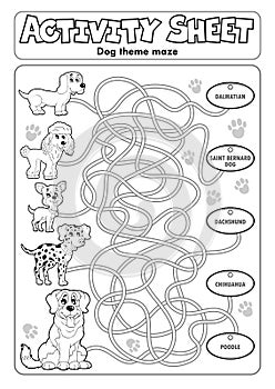 Activity sheet dog theme 1