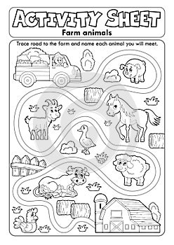 Activity sheet farm animals 2