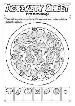 Activity sheet pizza theme 2 photo